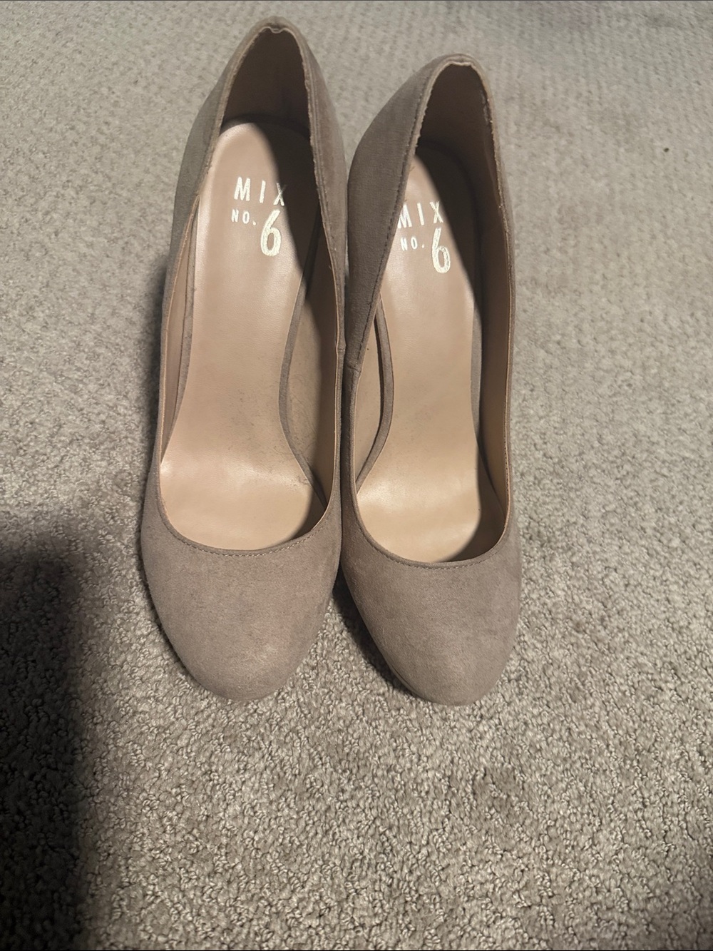 Mix No. 6 Taupe Suede Round-Toe Pumps